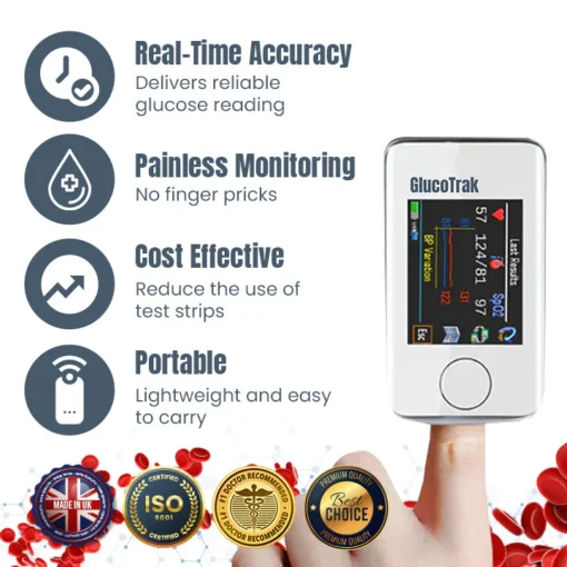 Ceoerty™ GlucoTrak Glucose Monitoring Device - 👨‍⚕️British Diabetic Association (BDA) - Image 2