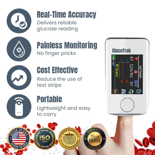 Ceoerty™ GlucoTrak Glucose Monitoring Device - 👨‍⚕️American Diabetes Association (ADA) Approved - Image 2