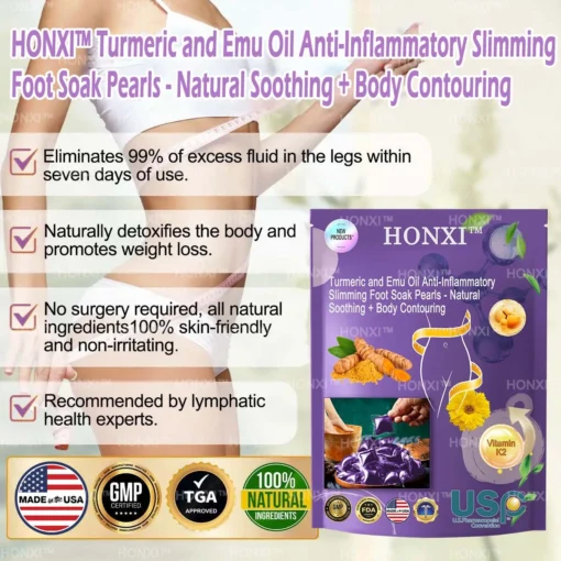 HONXI™ Turmeric and Emu Oil Anti-Inflammatory Slimming Foot Soak Pearls